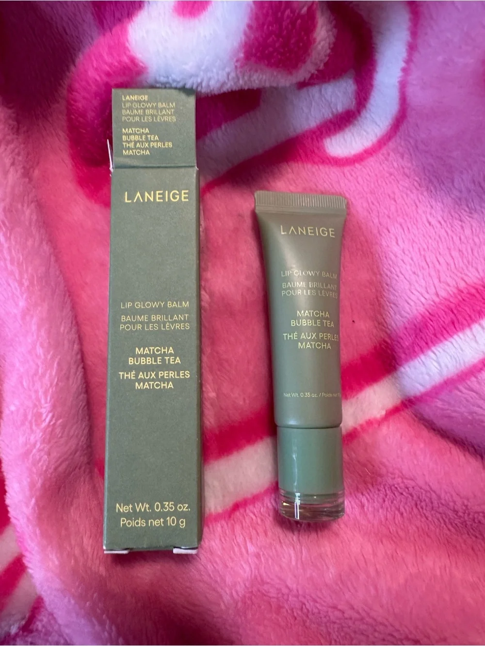LANEIGE Matcha Bubble Tea Lip Glowy Balm - New in Box